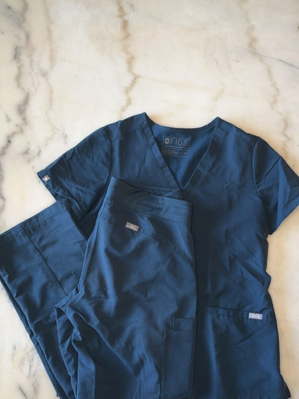 Figs Navy Technical Collection Scrub Top